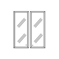 Двери (стекло белое, рама алюминий) COATDMA2 I/T45