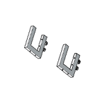Комплект кронштейнов крепления перегородки настольной (2 шт.) цвет: серый КМ 481 ХР
