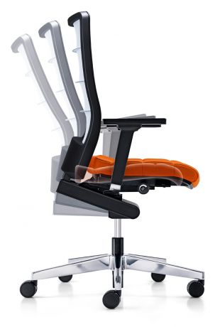 Кресло для посетителя AirPad натуральная кожа / оранжевая