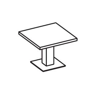 Стол переговорный квадратный светло-серый (керамогранит)