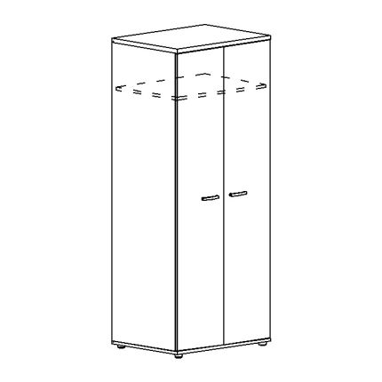 Шкаф для одежды глубокий белый премиум / дуб шамони