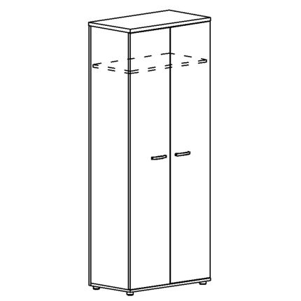 Шкаф для одежды (задняя стенка ДСП) серый