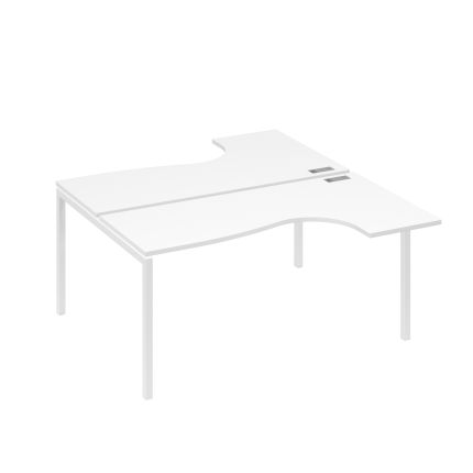 Рабочая станция каркас DUE (2х160) столы Классика белый премиум / металлокаркас белый