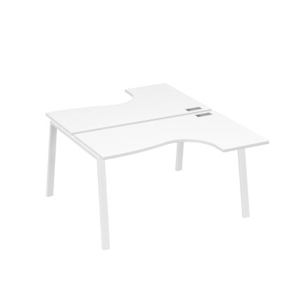 Рабочая станция TRE (2х140) столы Классика эргономичные белый премиум / металлокаркас белый