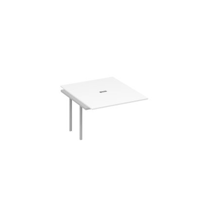 Секция стола для переговоров каркас QUATTRO белый премиум / металлокаркас серый