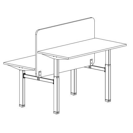 Бенч 2 стола с регулировкой высоты белый премиум
