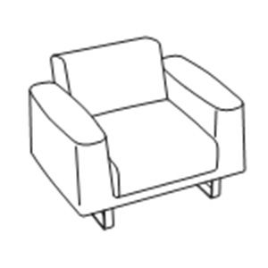 Кресло с 2-мя подлокотниками натуральная кожа / P01/296