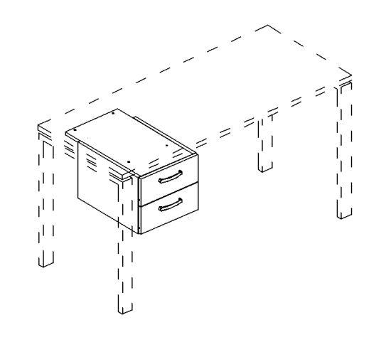 Тумба подвесная 2-ящичная (для стола 80) белый премиум