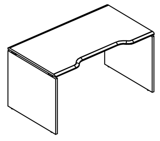 Стол эргономичный Симметрия на каркасе ДСП (2 скоса)  вяз либерти / вяз либерти
