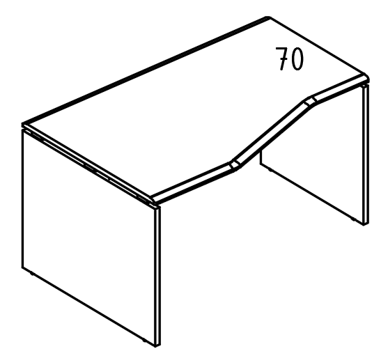Стол эргономичный Техно на каркасе ДСП (2 скоса) левый вяз либерти / вяз либерти
