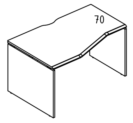 Стол эргономичный Техно на каркасе ДСП (1 скос) левый вяз либерти / мокко премиум