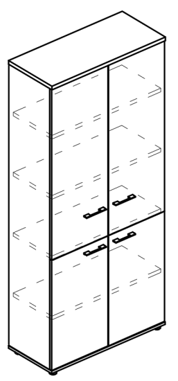 Шкаф для документов закрытый 4-х дверный (топ ДСП) вяз либерти / вяз либерти