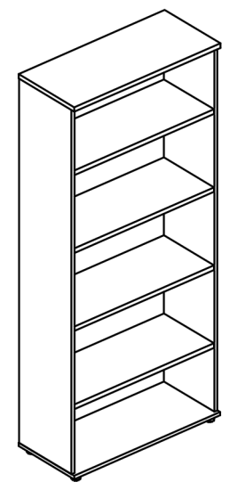 Стеллаж высокий (топ ДСП)  вяз либерти / мокко премиум