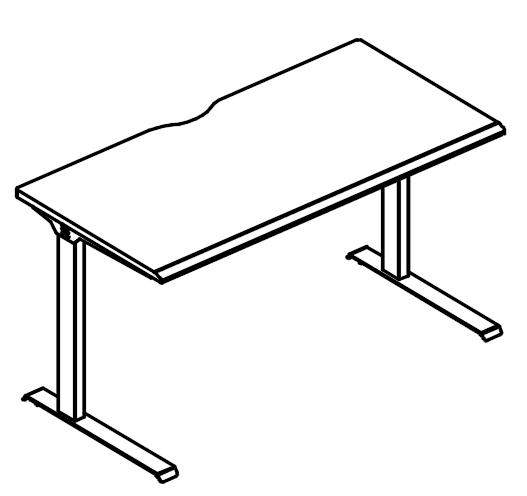Стол офисный на металлокаркасе МL (1 скос)  мокко премиум / антрацит