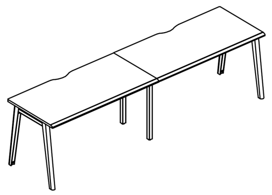 Рабочая станция (2х140) опоры МТ 1 скос вяз либерти / белый, вставка мокко