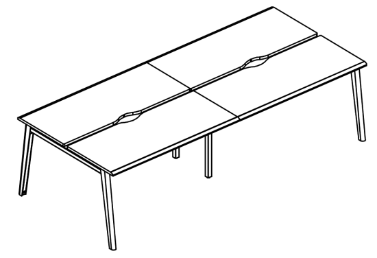 Рабочая станция на каркасе МТ (1 скос) (4х160) вяз либерти / белый, вставка белая