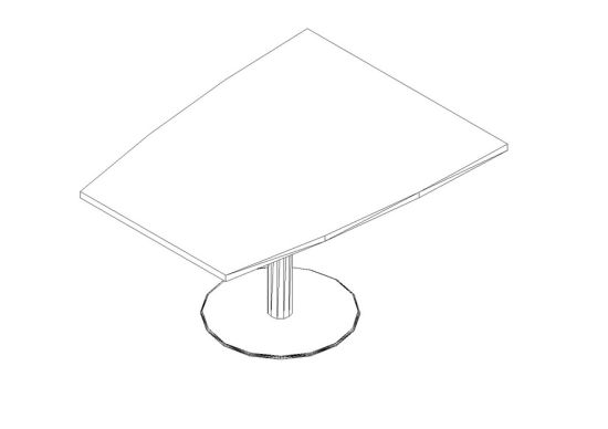 Стол для переговоров боковой модуль на опоре 'блин' бук